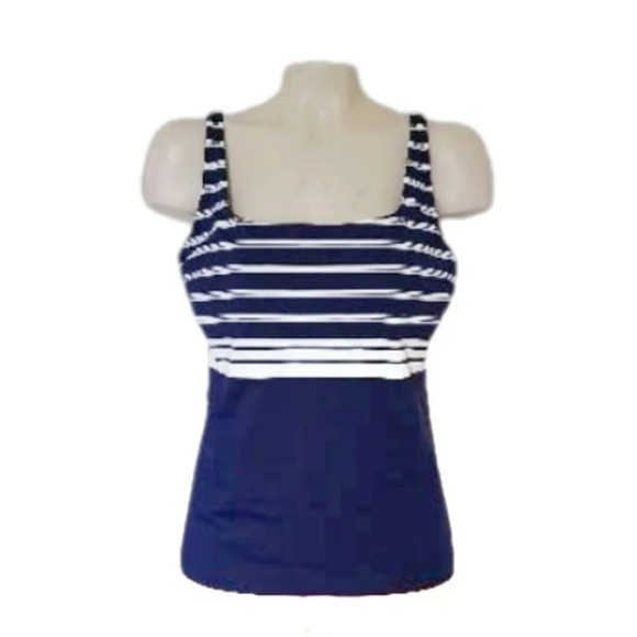 Lands End 90s Founders Stripe Tankini - Picture 2 of 6
